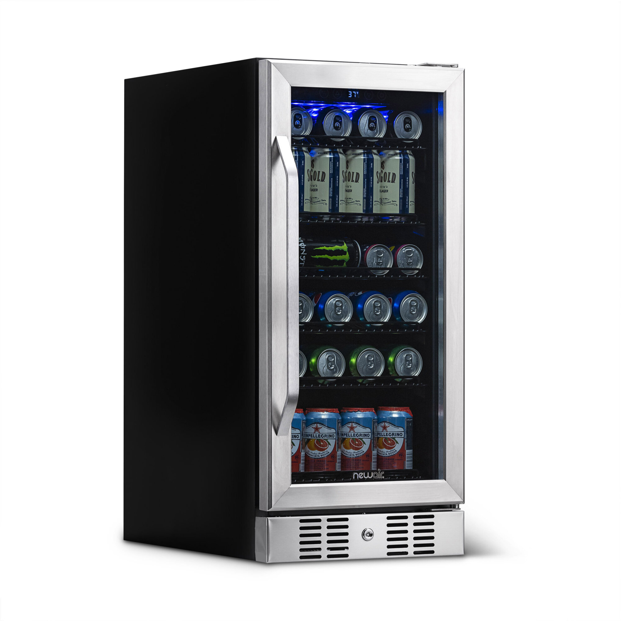 Newair Beverage Fridge with Precision Temperature, Can Capacity 96, Height 33.75 in, Width 14.8 in, Model# ABR-960